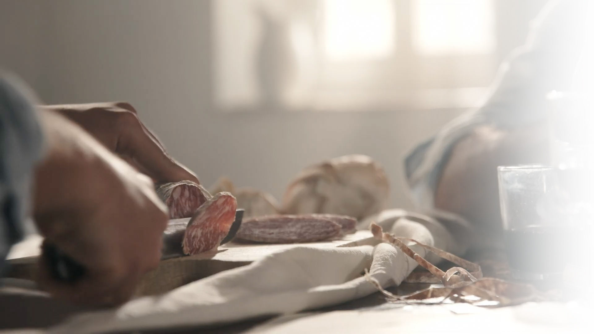 Slicing Marcangelo Amore salami